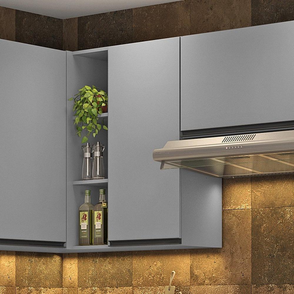 Armário Aéreo para Cozinha 40x31,5x90cm Ketlin Henn Cinza