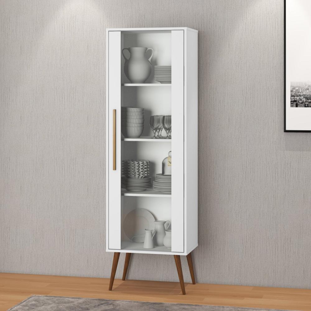 Cristaleira 1 Porta Retrô RT 3148 Movelbento Branco