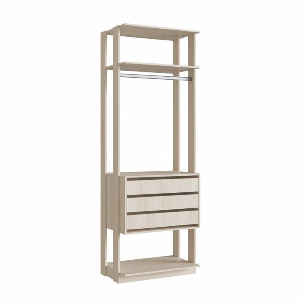 Guarda Roupa Closet 3 Gavetas e 3 Cabideiros Be Mobiliário Nature
