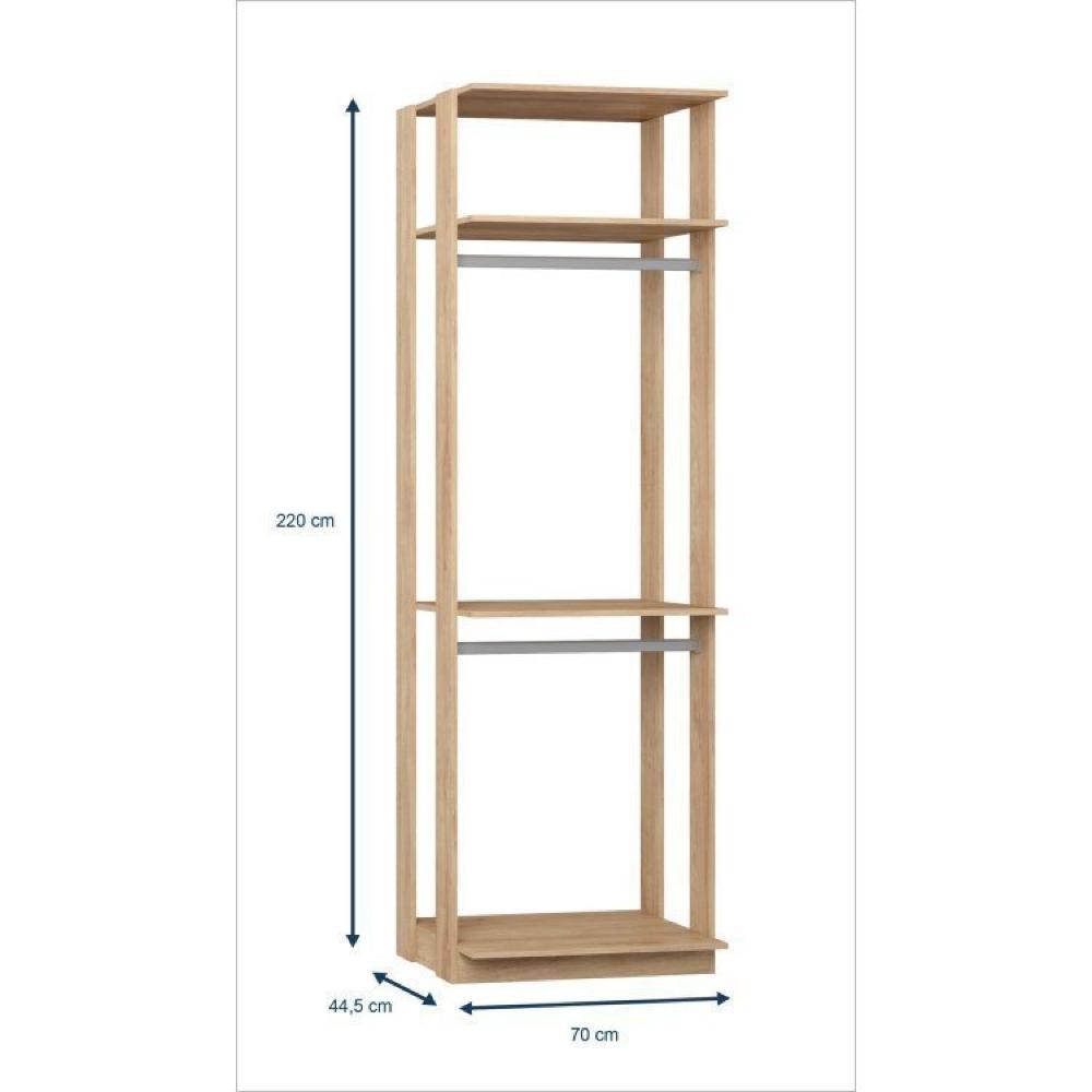 Guarda Roupa Closet 3 Gavetas e 3 Cabideiros Be Mobiliário Nature