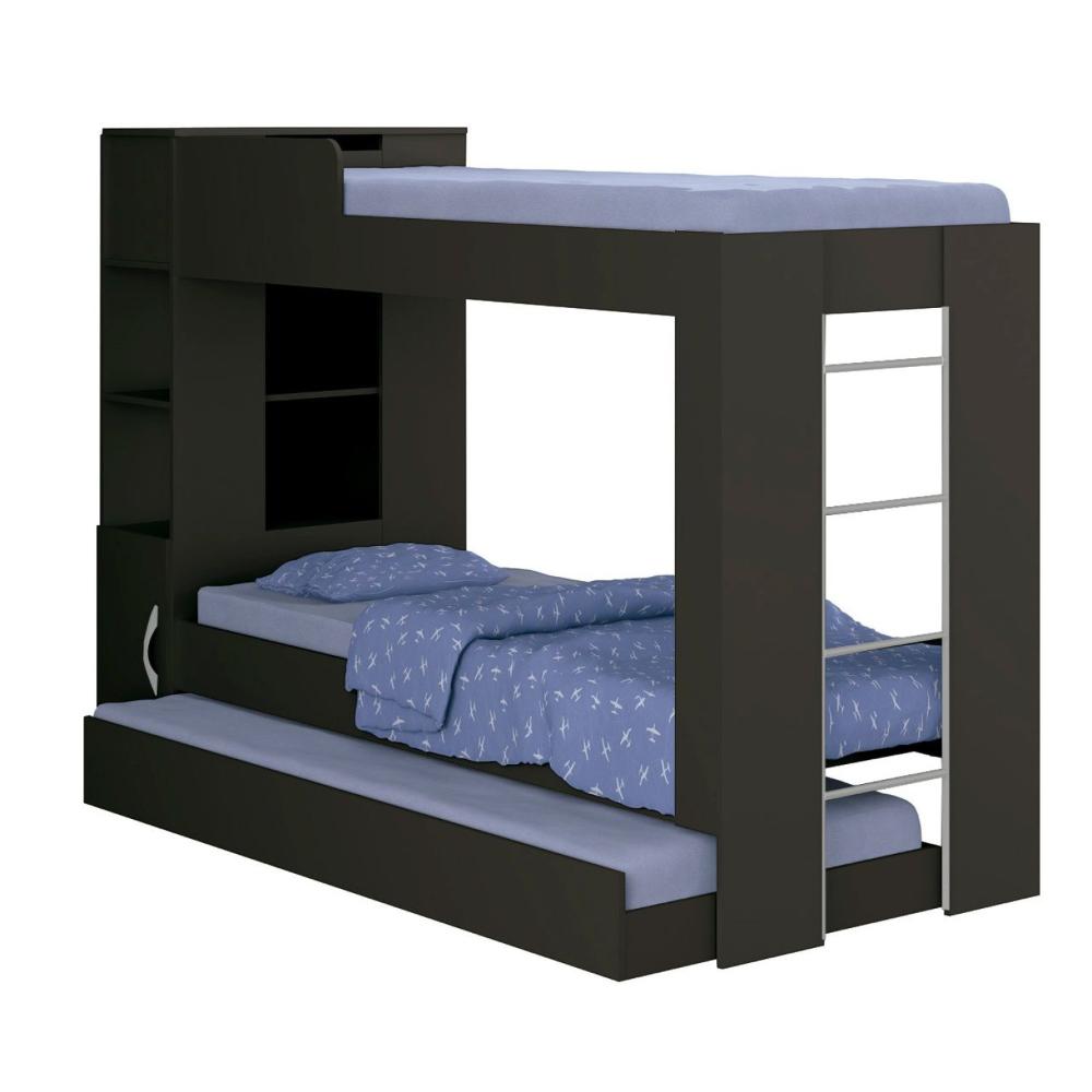 Treliche com Baú 1 Porta 2 Nichos CM-15 Ditália Móveis Preto