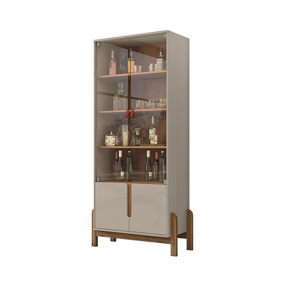 Cristaleira Lizz Casa D Off White/Cedro