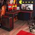 Miniatura Mesa Gamer em L DRX9000 Espresso Móveis Preto/Vermelho