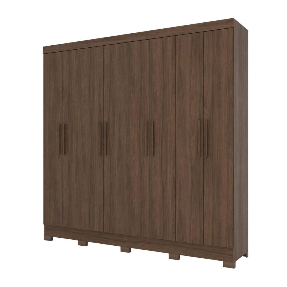 Guarda Roupa Casal 8 Portas 4 Gavetas Toscano Briz Castanho HP