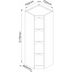 Miniatura Armário Guarda Roupa de Canto Oblíquo 1 Porta Infinity Móveis Castro Macadâmia/Branco Line