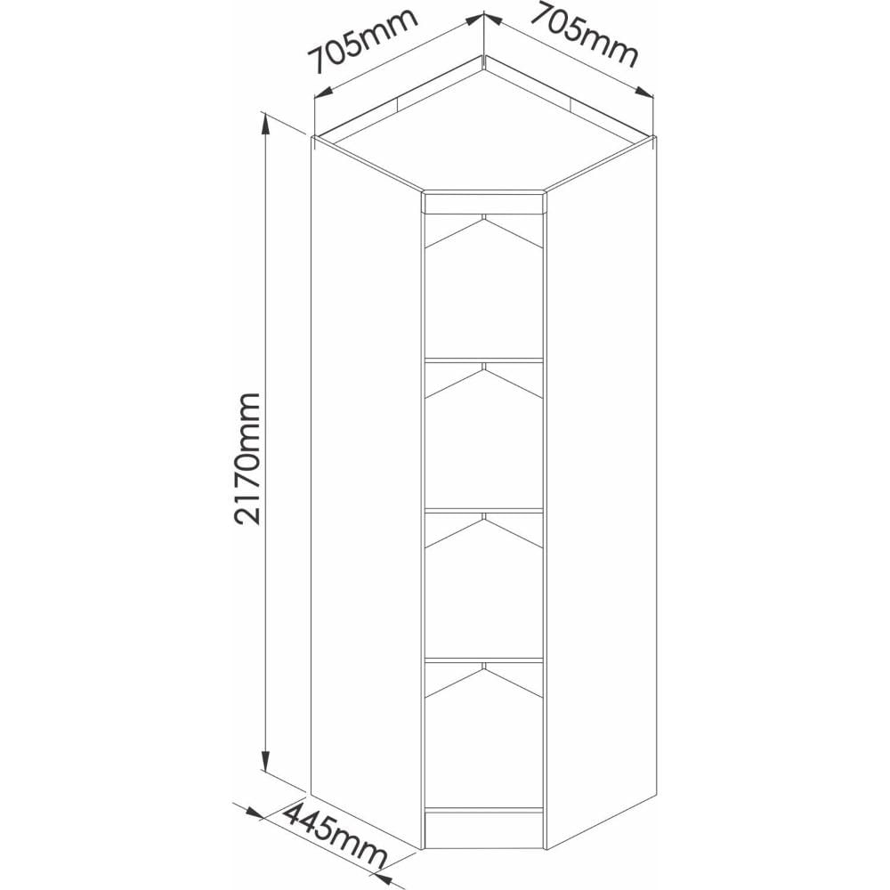 Armário Guarda Roupa de Canto Oblíquo 1 Porta Infinity Móveis Castro Macadâmia/Branco Line