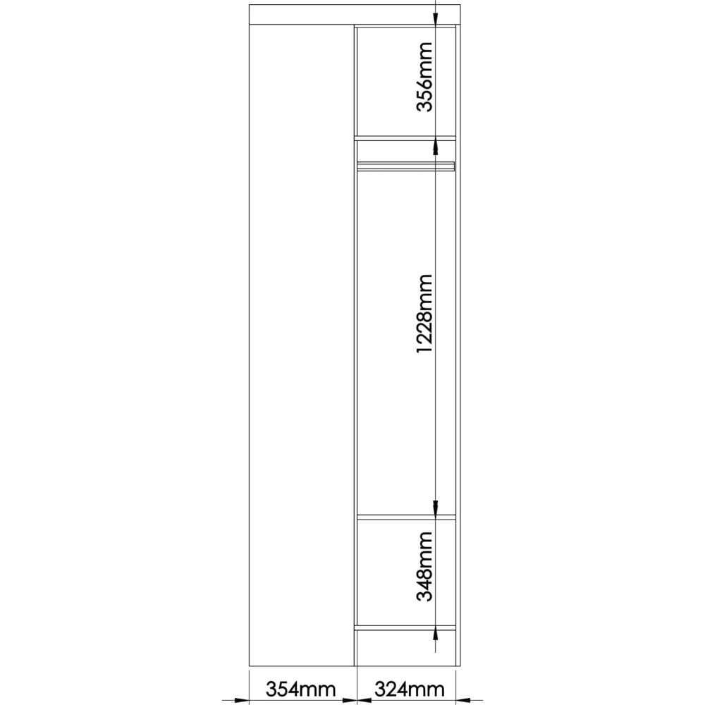 Módulo de Canto Reto 1 Porta Infinity Móveis Castro Branco Line/Pistache Line