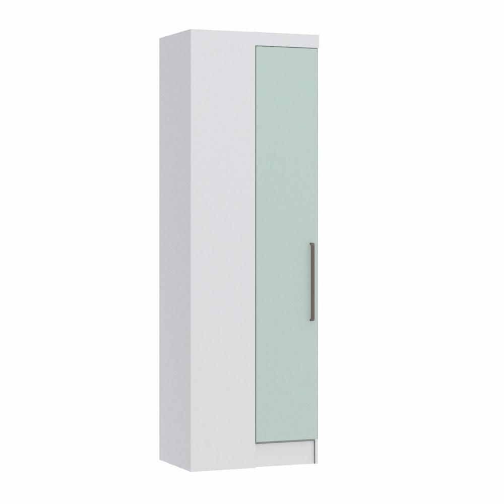 Módulo de Canto Reto 1 Porta Infinity Móveis Castro Branco Line/Pistache Line