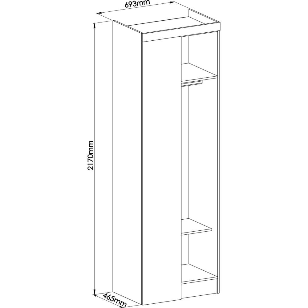 Módulo de Canto Reto 1 Porta Infinity Móveis Castro Branco Line/Pistache Line