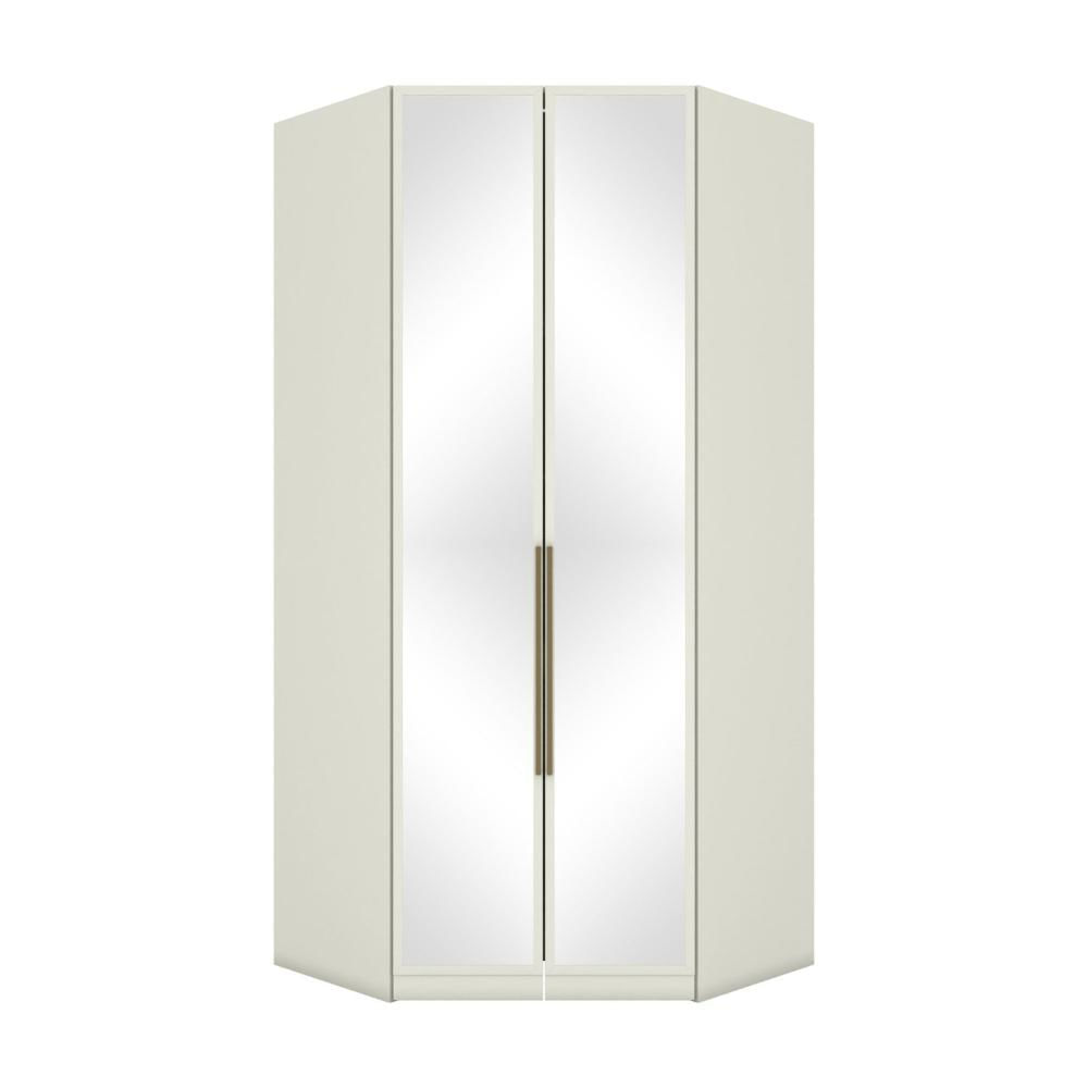 Guarda Roupa Canto Closet Modulado 2 Portas e 3 Gavetas com Espelho e Led Seletto Henn Areia HP