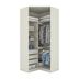 Miniatura Guarda Roupa Canto Closet Modulado 2 Portas e 3 Gavetas com Espelho e Led Seletto Henn Areia HP