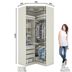 Miniatura Guarda Roupa Canto Closet Modulado 2 Portas e 3 Gavetas com Espelho e Led Seletto Henn Areia HP