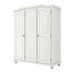 Miniatura Guarda Roupa Solteiro 3 Portas 4 Prateleiras Madeira Maciça Provençal Bastian Inter Link Branco Lavado