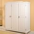 Miniatura Guarda Roupa Solteiro 3 Portas 4 Prateleiras Madeira Maciça Provençal Bastian Inter Link Branco Lavado