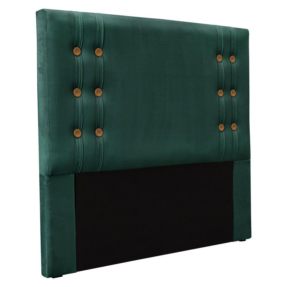 Kit Cabeceira Recamier Casal 1,40M Verde Floresta