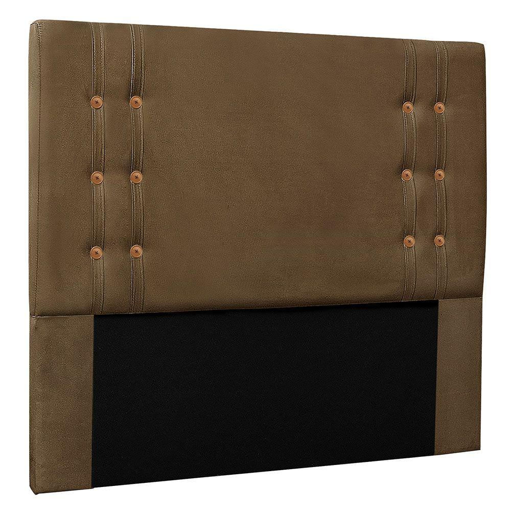 Kit Cabeceira Recamier Queen 1,60M Suede Caramelo