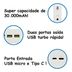 Miniatura Bateria Portátil Externa Carga Rápida 30000Mah Visor Led