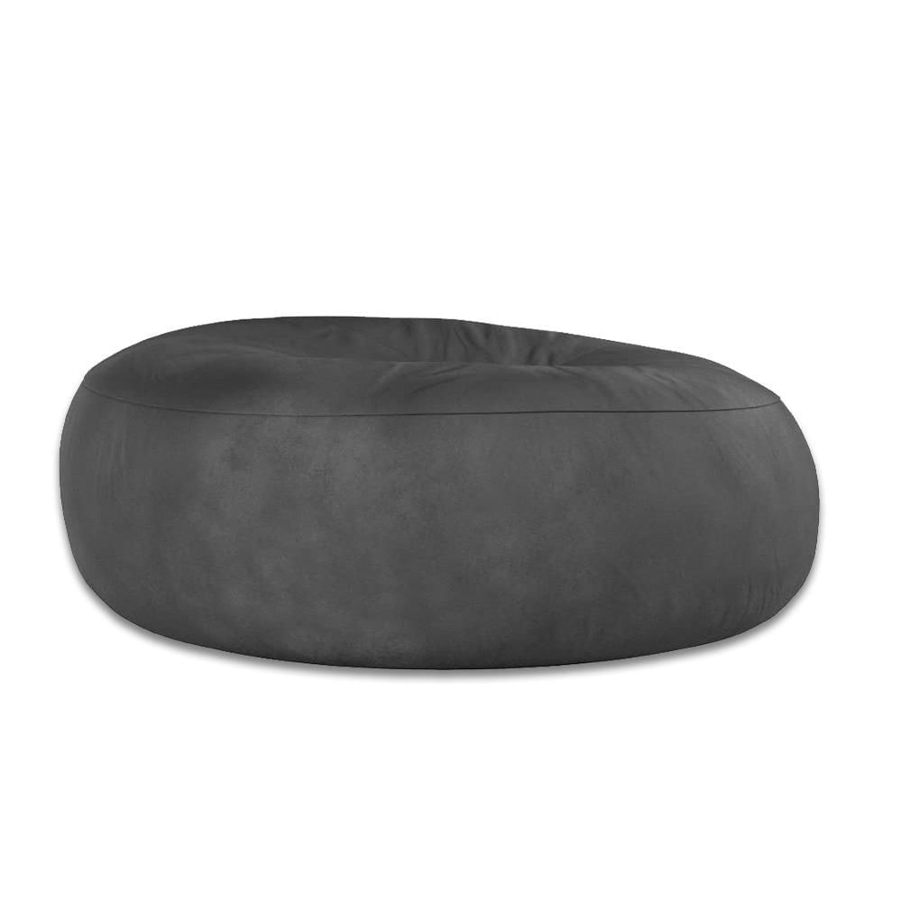 Puff Gigante Redondo Sem Enchimento Em Suede 1.40M Cinza