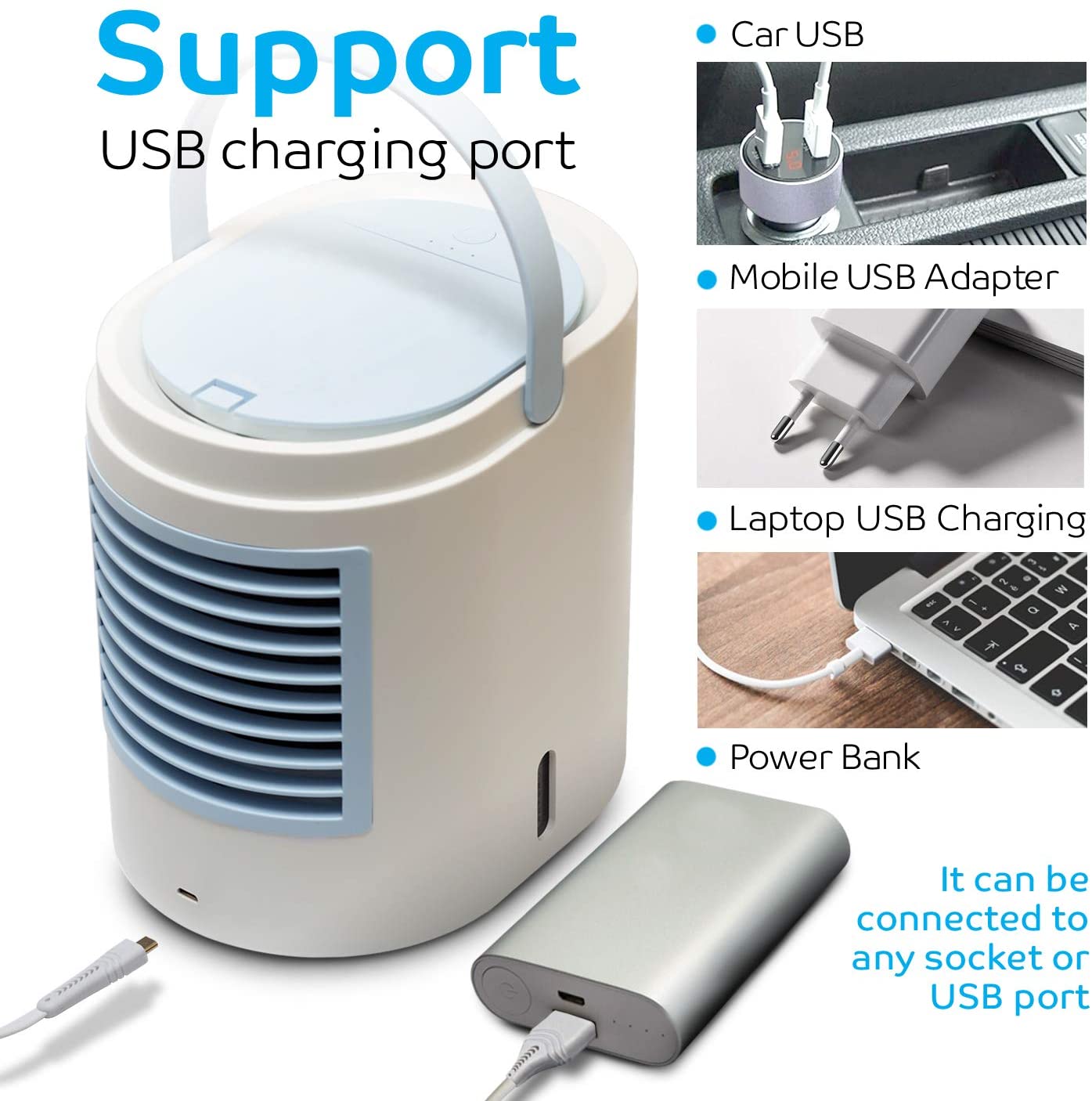 Climatizador de Ar BonSu Individual USB 3 Velocidades