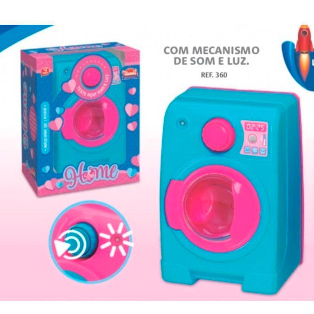 Máquina de Lavar Home Love, Usual Brinquedos, 360, Azul/Rosa