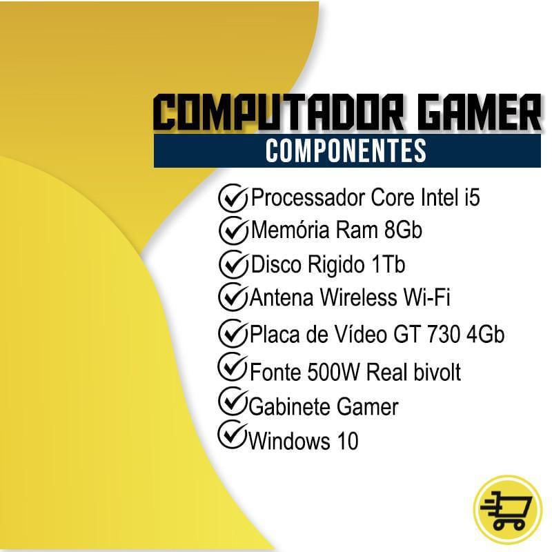 Pc Gamer Completo Maximus I5 GT 730 4GB 8GB Hd 1Tb Wi-fi